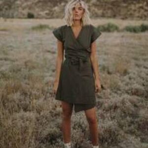 INSPR-D By Tezza NWT Olive Green Wrap Dress WOMANS SIZE XL